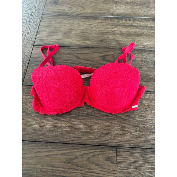 Red lace bra push up by pink - Picture 1 of 12